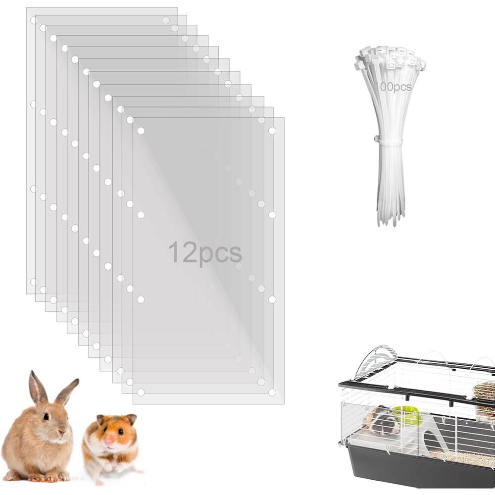 12PCS Rabbit Guinea Pig Cage Liner Urine Guard Splash Protector Pet Cage Panels